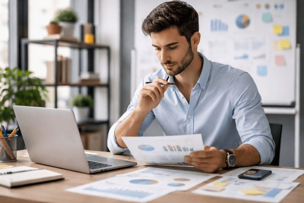 Profesional de marketing analizando qué máster en marketing estudiar para avanzar en su carrera