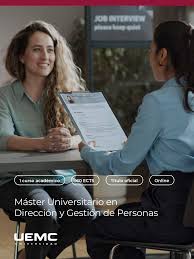Máster Universitario en Dirección y Gestión de Personas de la UEMC: 1 curso, 60 ECTS, título oficial, online